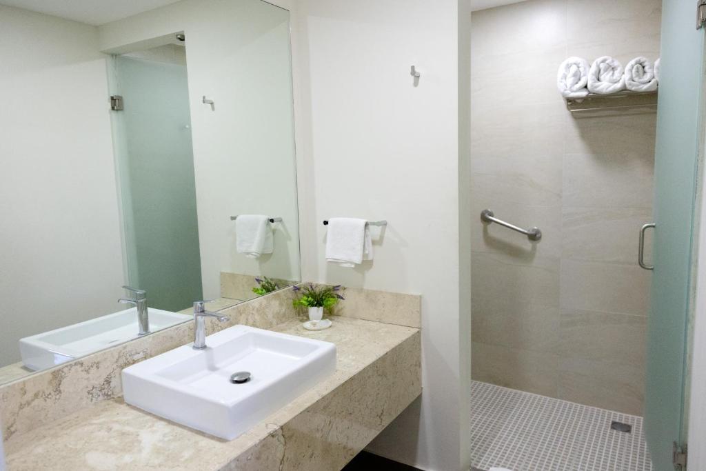 Koupelna v ubytování Hotel Refugio