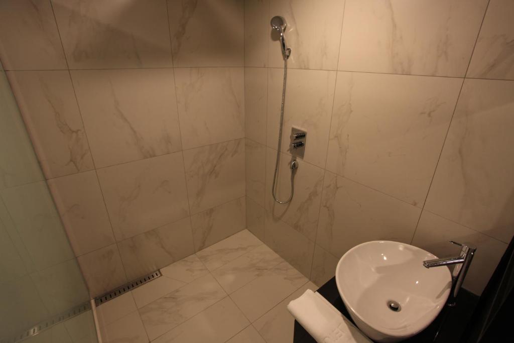 Koupelna v ubytování Hotel Cacao