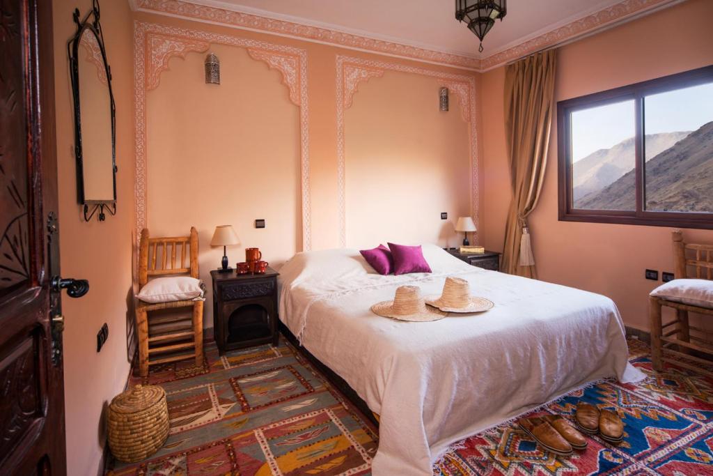 Riad Atlas Toubkal - Salle Double Ou Jumelle Avec Vue Sur La Montagne