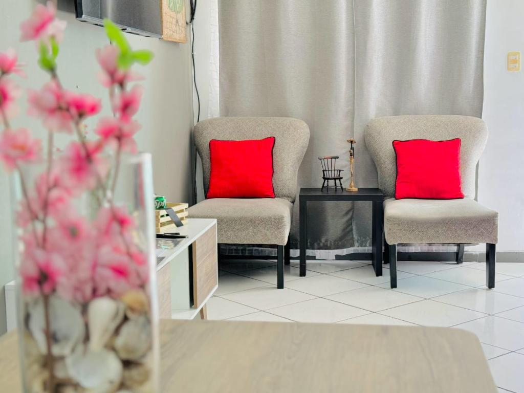 Χώρος καθιστικού στο Todo cerca Apartamento Familiar en el corazón de San Salvador