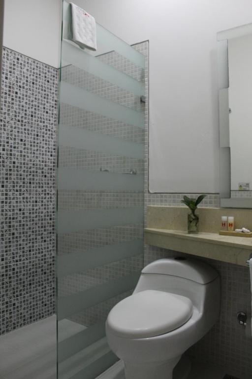 Koupelna v ubytování Hotel Merlott Lleras