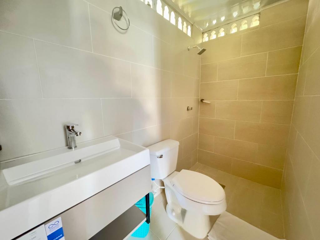Koupelna v ubytování Tintipan Hotel