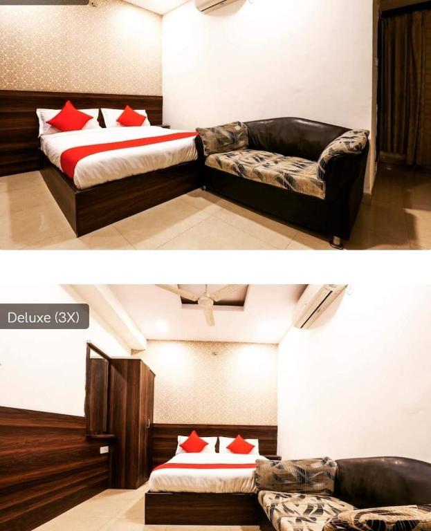Voodi või voodid majutusasutuse Hotel Deccan Lodging & Boarding toas