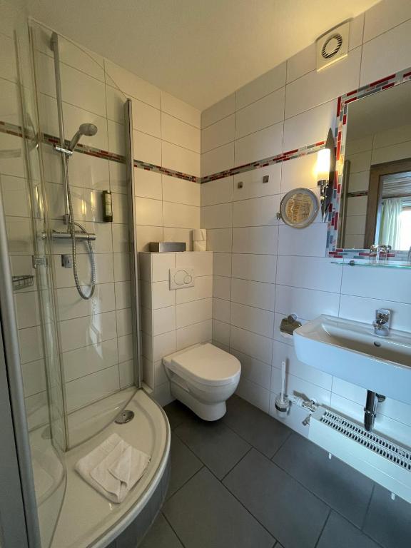 Koupelna v ubytování Hotel Steiger