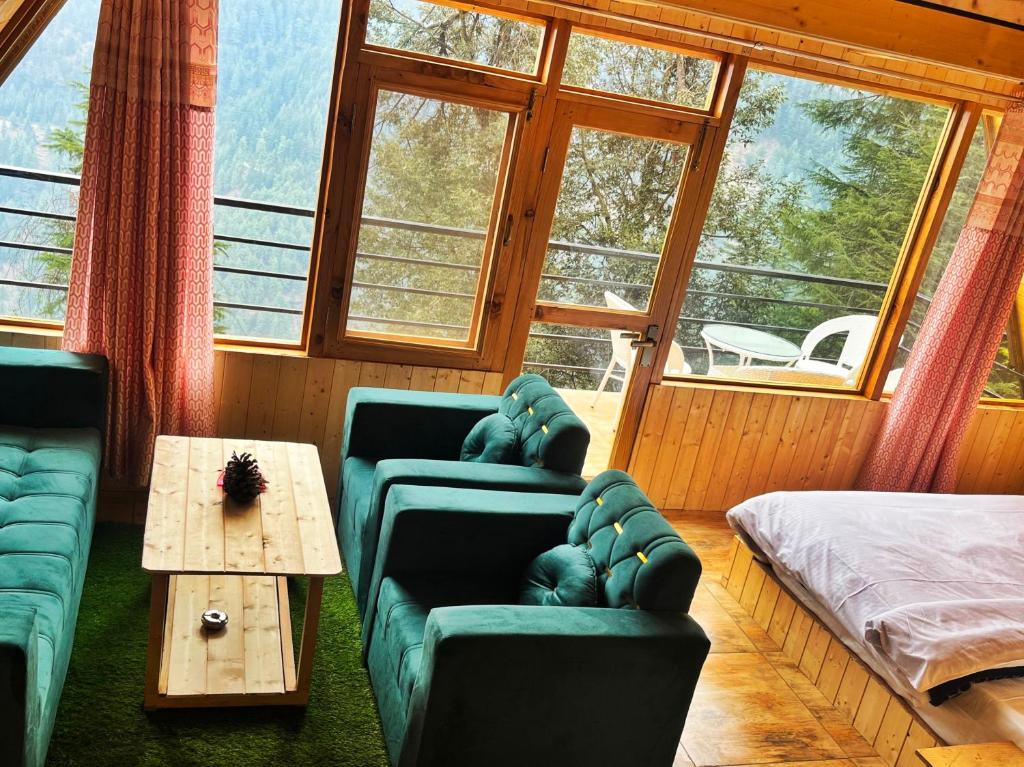 Posezení v ubytování Winter Soul Cottages