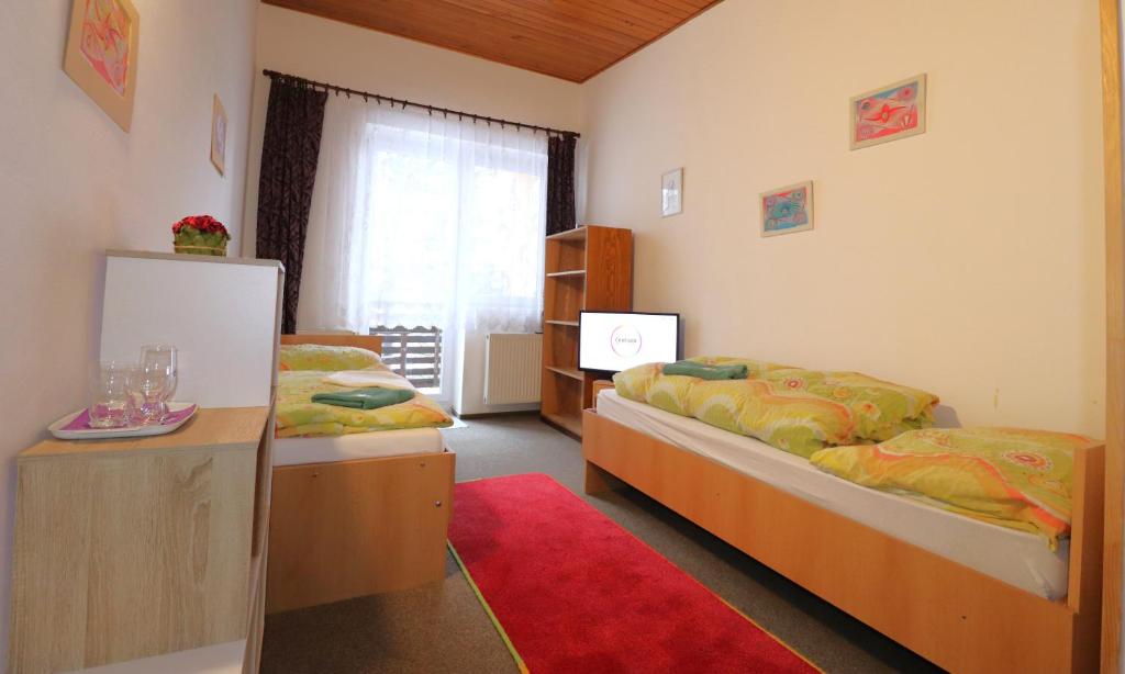 Postel nebo postele na pokoji v ubytování Penzion Tesák-ČERŇAVA