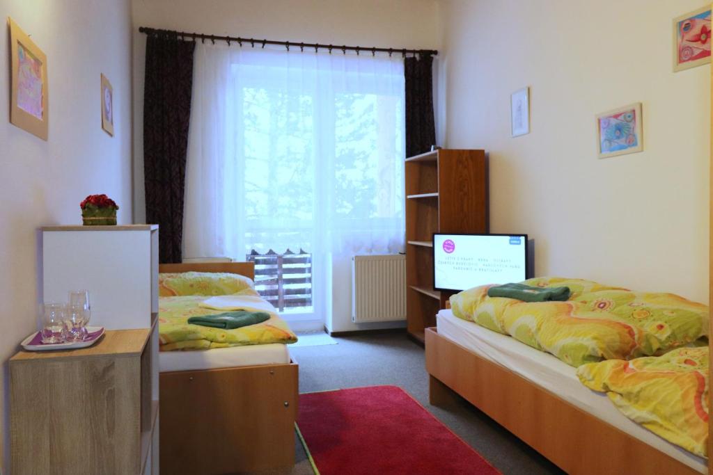 Postel nebo postele na pokoji v ubytování Penzion Tesák-ČERŇAVA