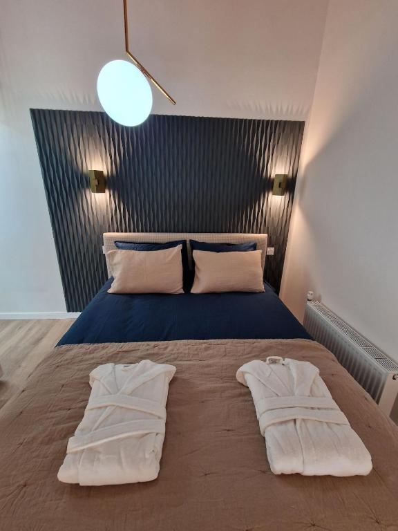 Postel nebo postele na pokoji v ubytování Duplex type chalet dans le Jura