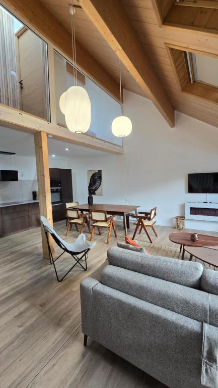 Posezení v ubytování Duplex type chalet dans le Jura