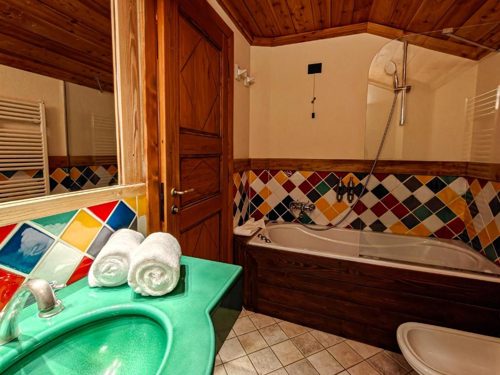 Koupelna v ubytování Hotel Breithorn