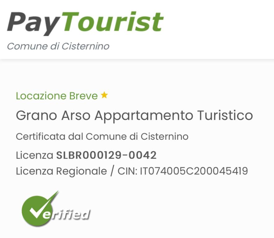 Certifikát, hodnocení, plakát nebo jiný dokument vystavený v ubytování Grano Arso Appartamento Turistico