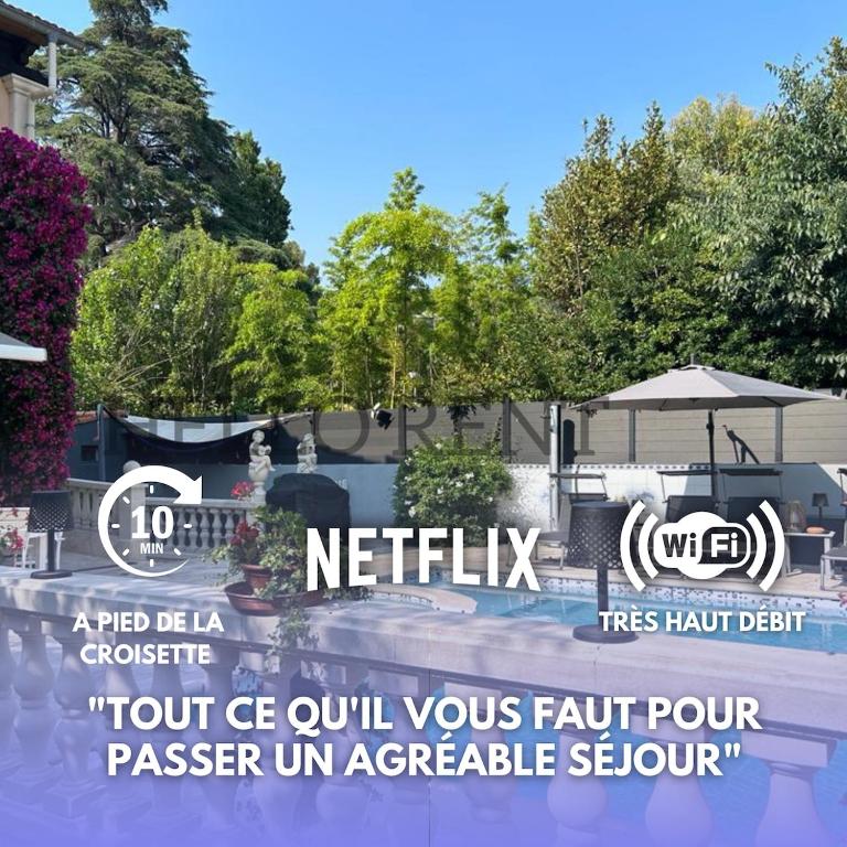 un panneau indiquant un parc avec des arbres en arrière-plan dans l'établissement Grande Villa Cannes Centre havre de paix, à Cannes