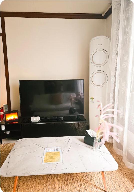 TV a/nebo společenská místnost v ubytování Comma