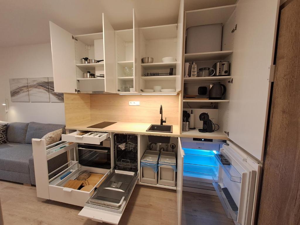 Kuchyň nebo kuchyňský kout v ubytování Apartmán Pohoda 18