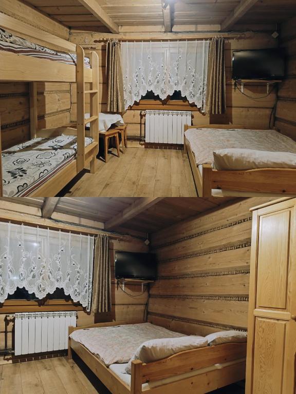 Posteľ alebo postele v izbe v ubytovaní Pokoje pod Jesionami u Bartka
