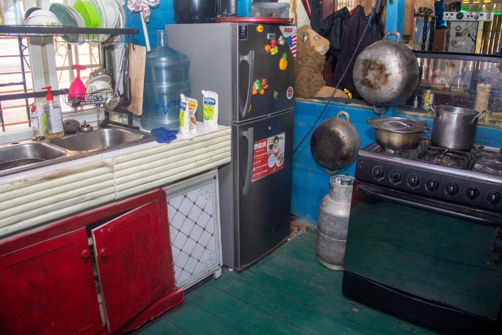 Köök või kööginurk majutusasutuses Hostal Café Axi