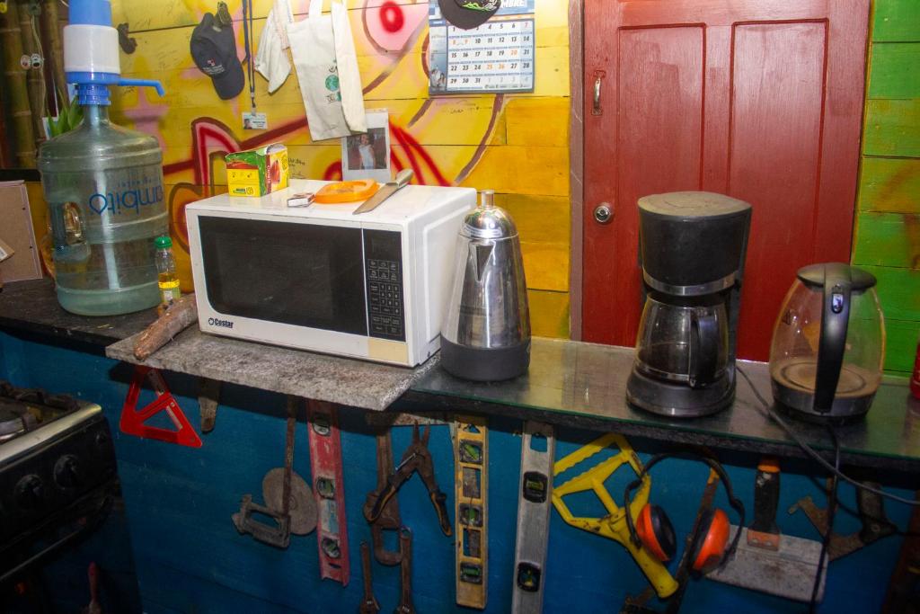 Köök või kööginurk majutusasutuses Hostal Café Axi