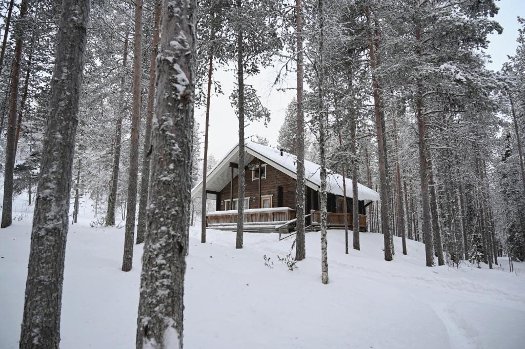 Το Holiday Cabin Aurora River inc Wilderness Sauna τον χειμώνα