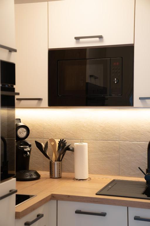 Kuchyň nebo kuchyňský kout v ubytování Ferienwohnung Clara