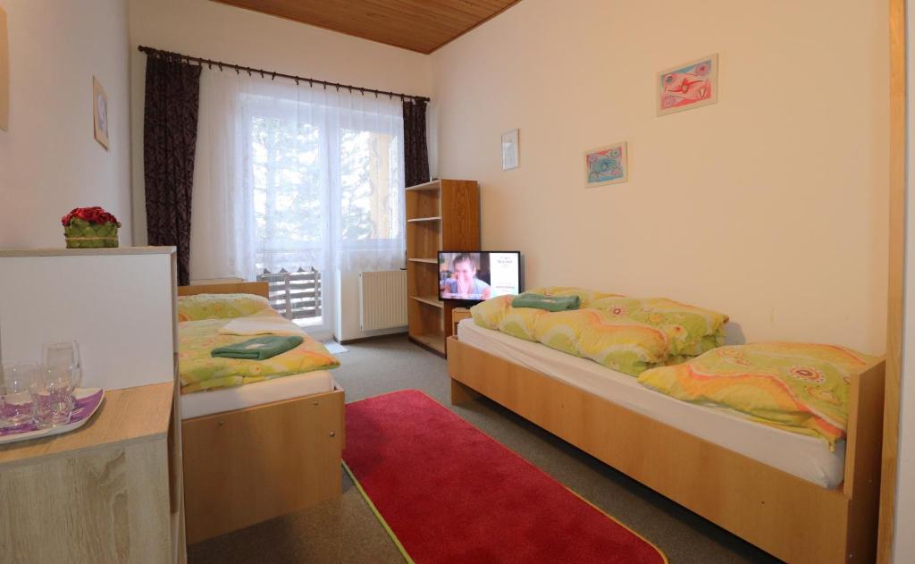 Postel nebo postele na pokoji v ubytování Penzion Tesák-ČERŇAVA