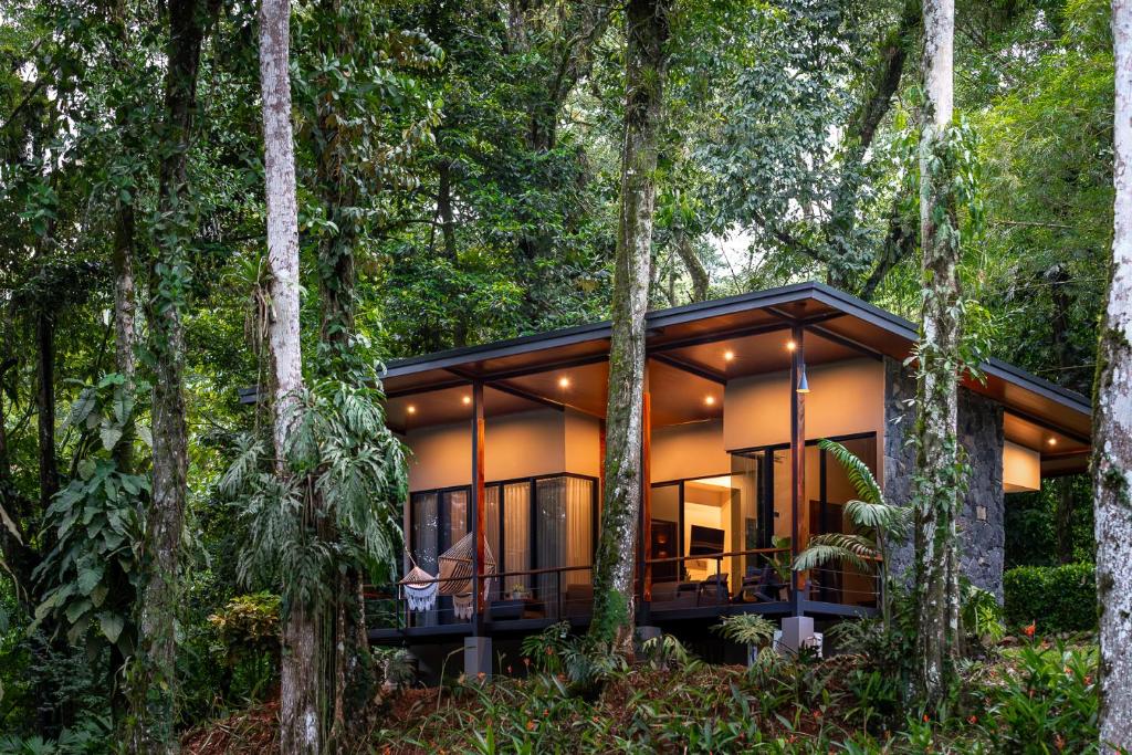 a house in the middle of the forest at Río Sarapiquí Lodge in Sarapiquí