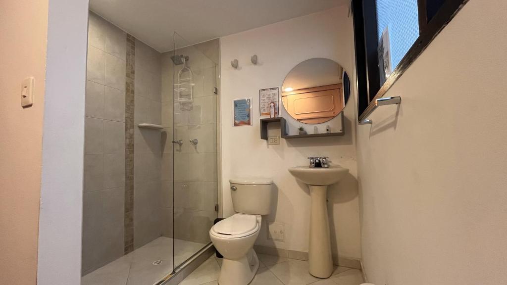 Koupelna v ubytování HOSTAL SEP7IMO ARTE