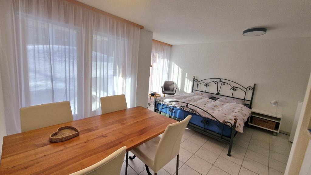 Postel nebo postele na pokoji v ubytování An der Langlaufloipe - Studio Arnica