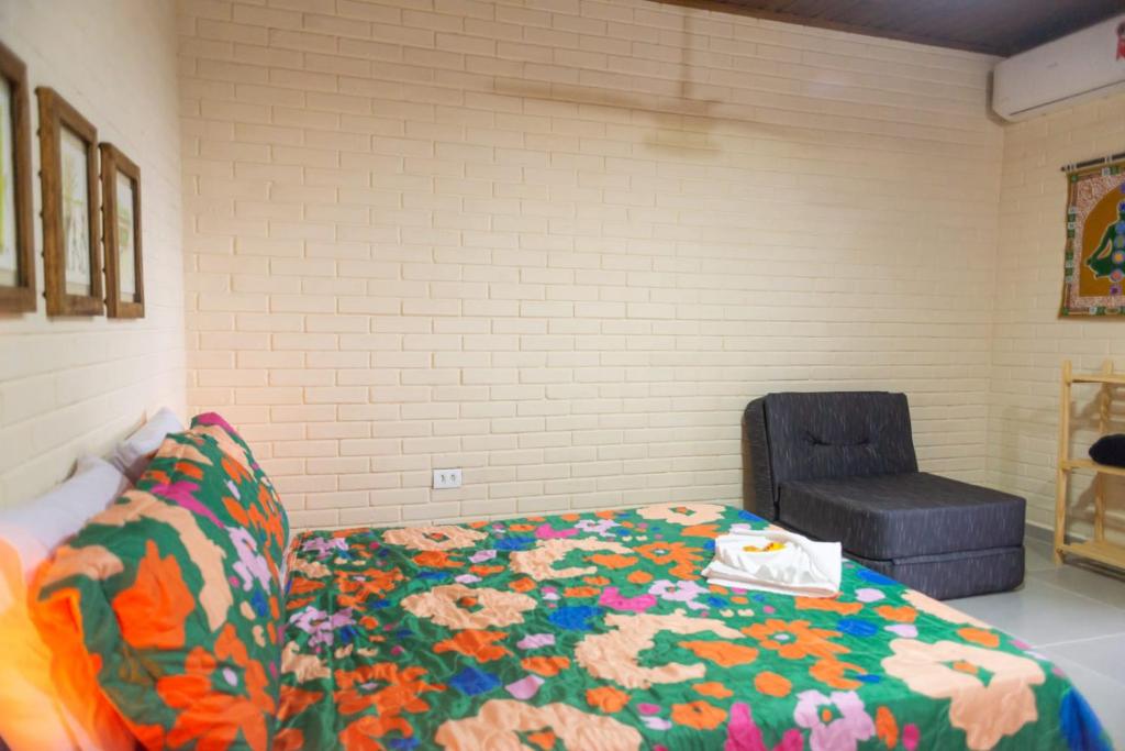 Postel nebo postele na pokoji v ubytování Espaço Anirvana - loft Bambuzal