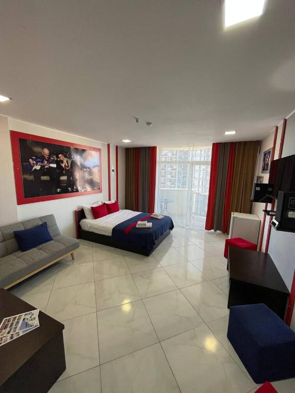 Postel nebo postele na pokoji v ubytování Rock Hotel First Line