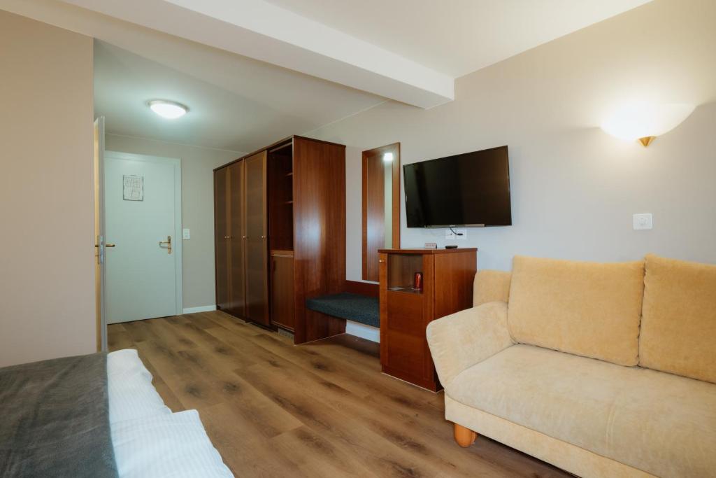 TV a/nebo společenská místnost v ubytování Parkhotel Schwert