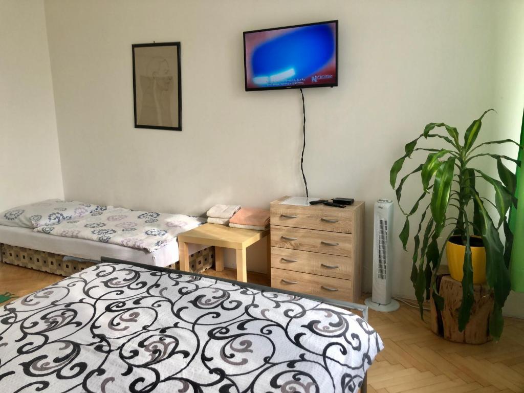 Postel nebo postele na pokoji v ubytování Apartmán B Luhačovice
