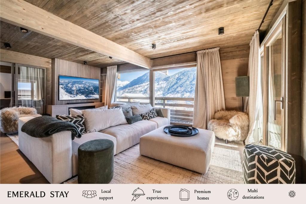 Posezení v ubytování Chalet Luluvert, Saint-Gervais - by EMERALD STAY