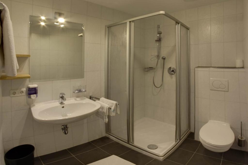 A bathroom at Gasthaus Steinberg