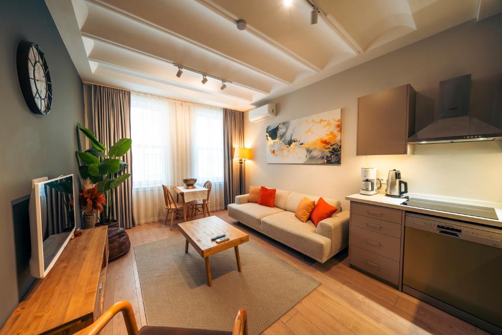 Posezení v ubytování Kuledibi Suites, Historical 1-bedroom apartment No-6