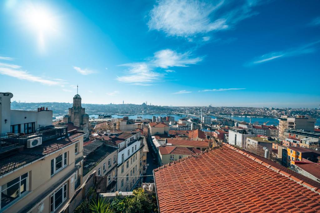Nespecifikovaný výhled na destinaci Istanbul nebo výhled na město při pohledu z apartmánu