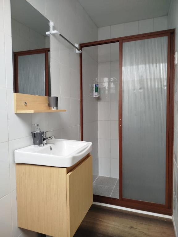 Koupelna v ubytování Hostal Angy