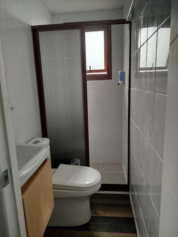 Koupelna v ubytování Hostal Angy