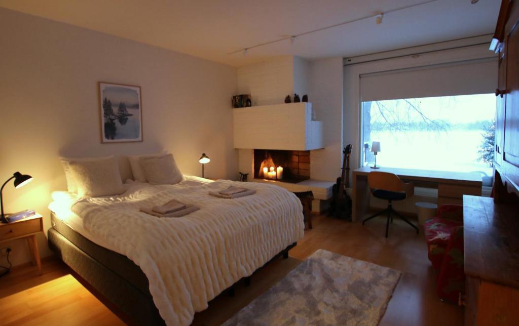 En eller flere senge i et værelse på Stella Borealis