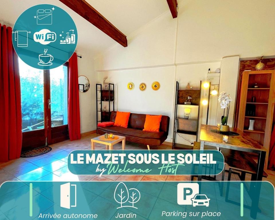 Posezení v ubytování Maisonette Bezouce, Calme et accueillant