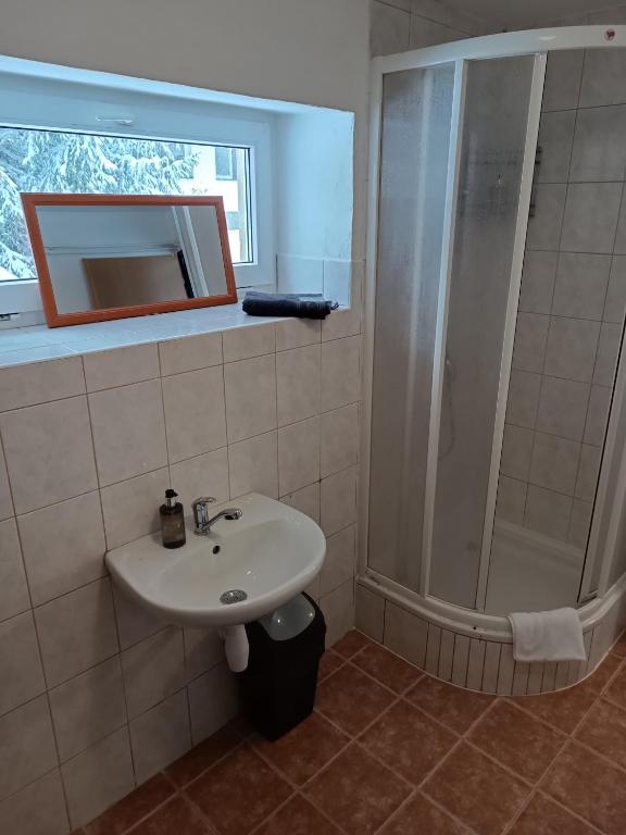 Koupelna v ubytování Hotel Bečva na Horní Bečvě