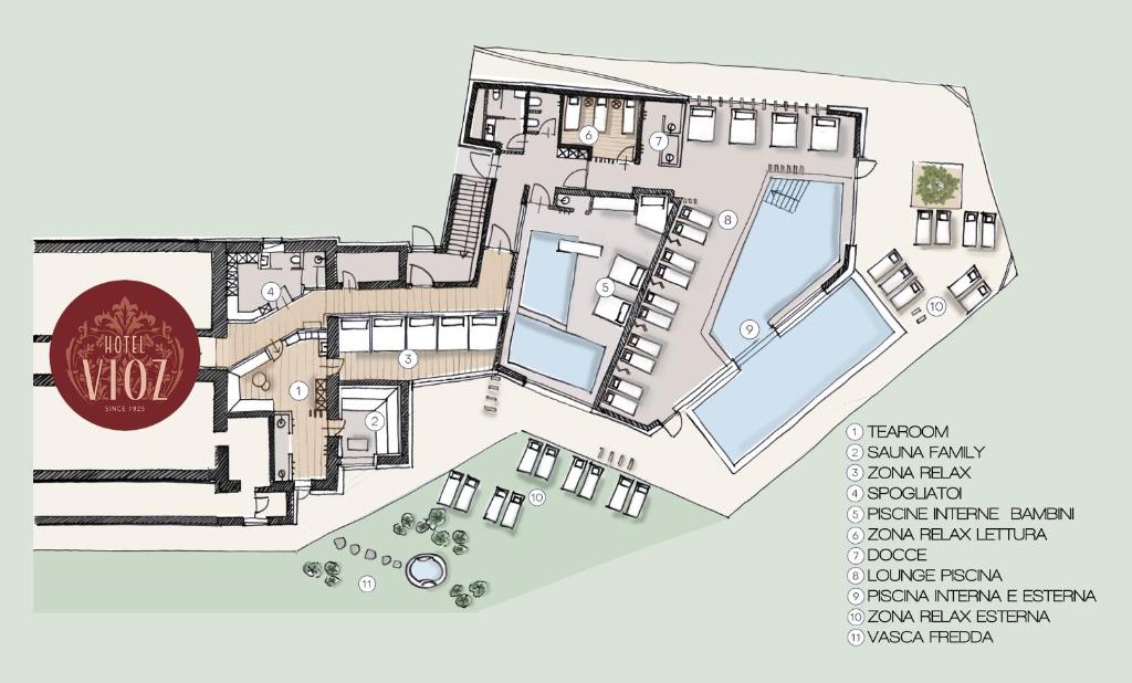 Půdorys ubytování Hotel Vioz