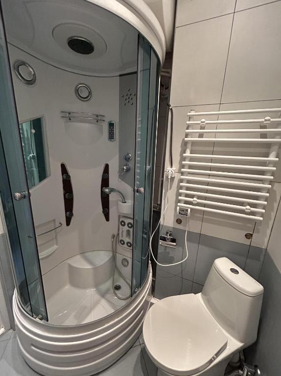 Koupelna v ubytování Hotel Meskheti Bakuriani