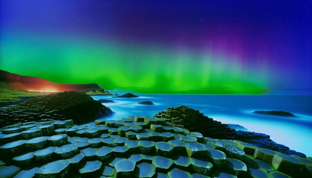 an image of the northern lights in the sky at Albany Lodge in Portrush