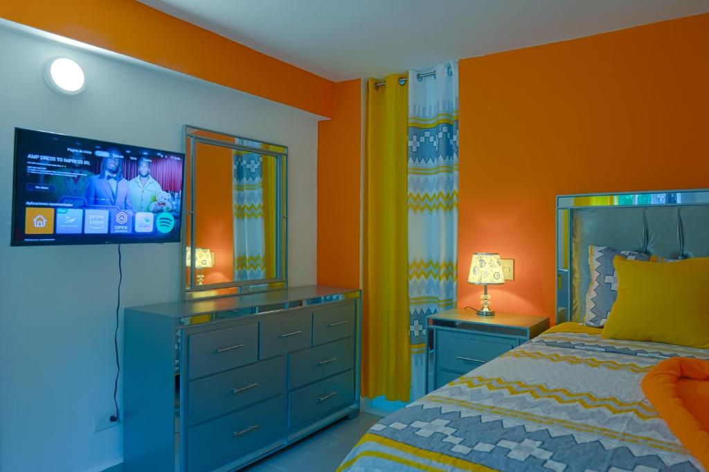 Postel nebo postele na pokoji v ubytování Casa Ballenas1 SF