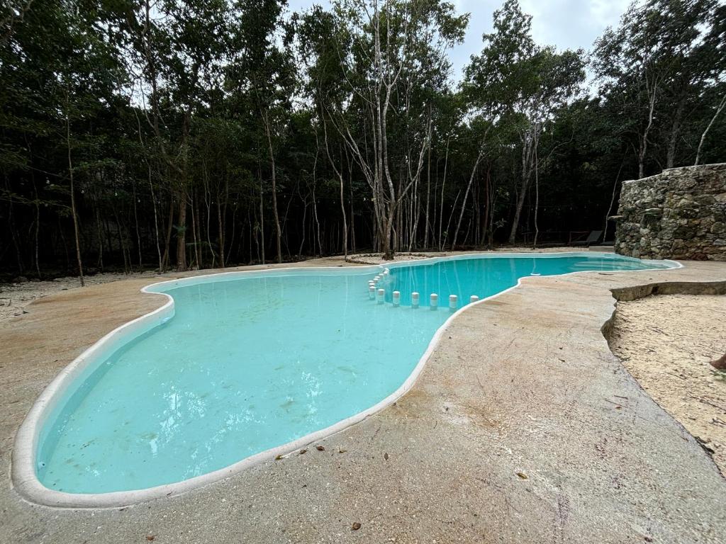 Bazén v ubytování Aldea Maya-Ha Cabañas con cenotes nebo v jeho okolí
