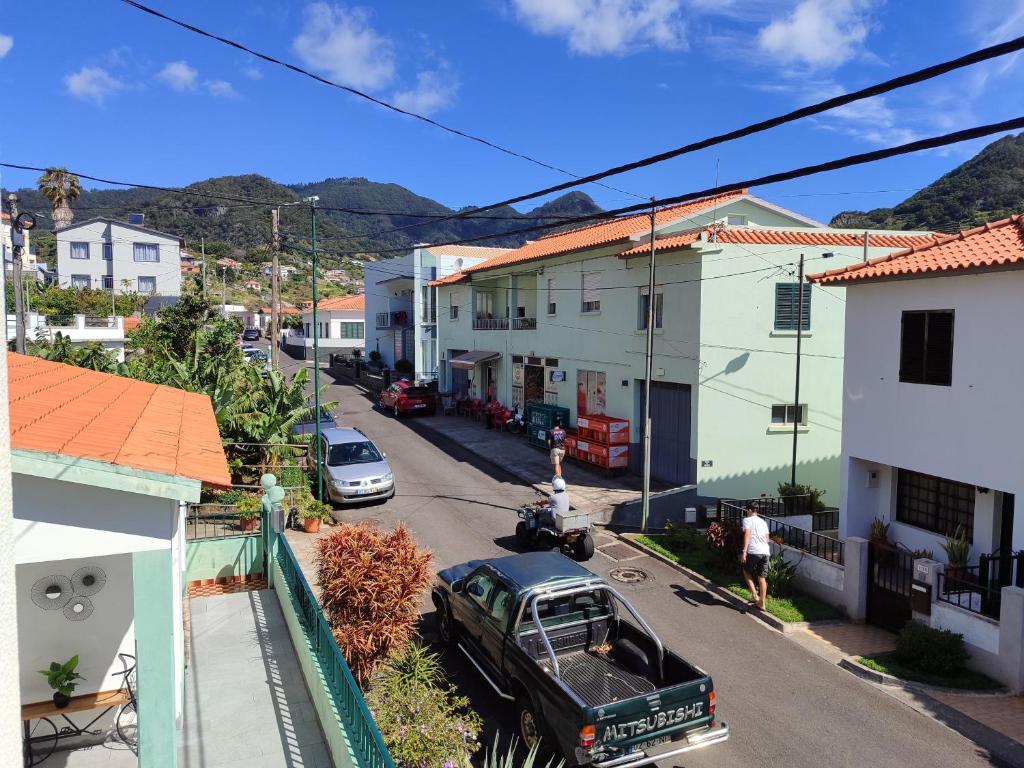 an aerial view of a city street with buildings at casa na Torre in Machico