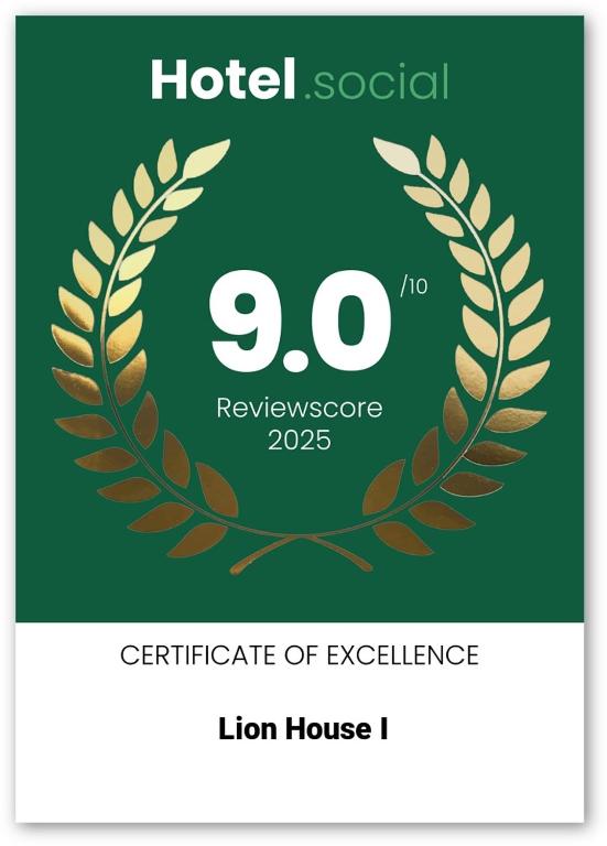 Certifikát, hodnocení, plakát nebo jiný dokument vystavený v ubytování Lion House I