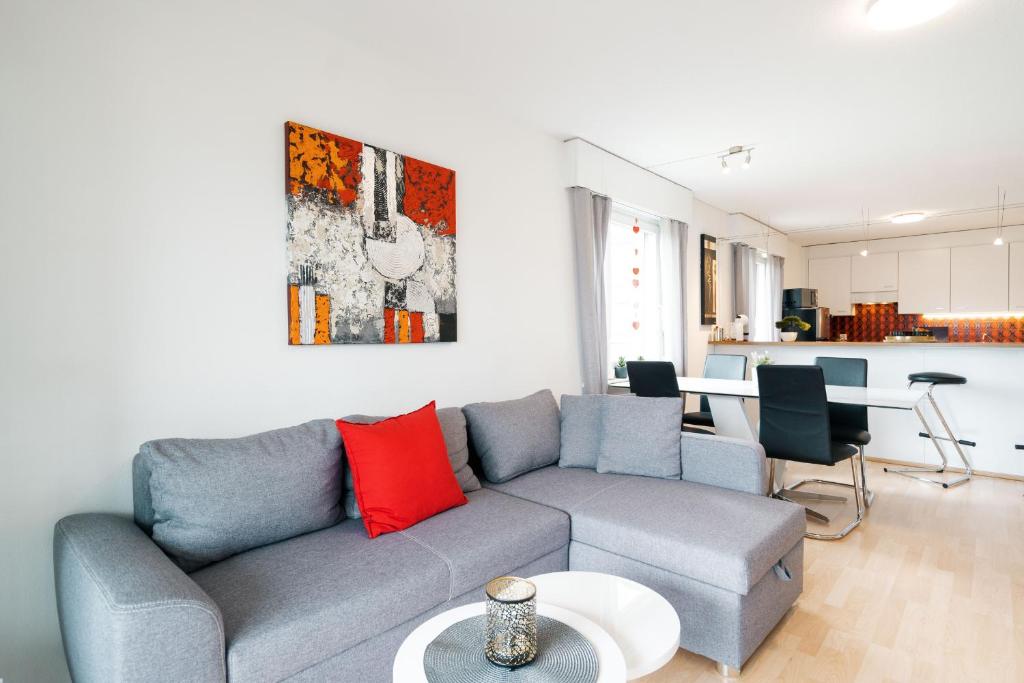 Posezení v ubytování Apartment Panoramablick