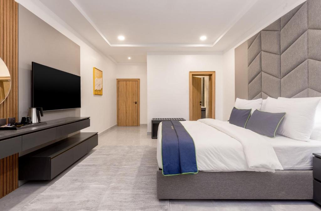 Μια τηλεόραση ή/και κέντρο ψυχαγωγίας στο STP Apartments