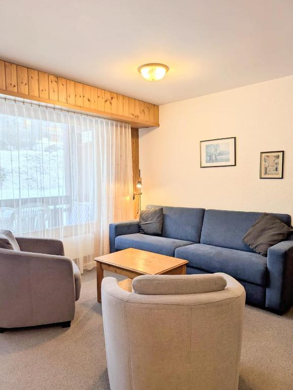 Posezení v ubytování Appartement Thermal Ovronnaz 3 Pieces